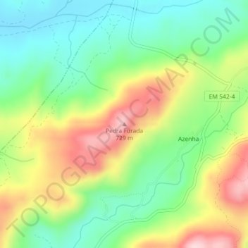 Carte topographique Pedra Furada, altitude, relief