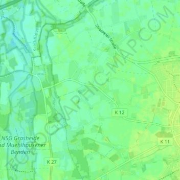 Carte topographique Ziegelheide, altitude, relief