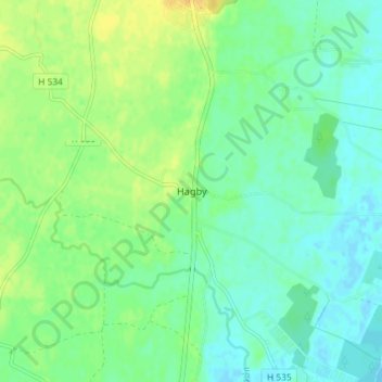 Carte topographique Hagby, altitude, relief