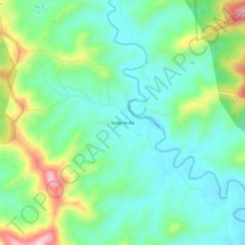 Carte topographique Nulla Nulla, altitude, relief