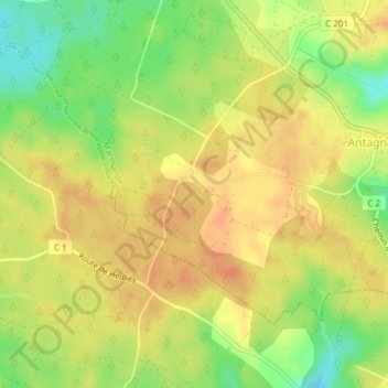 Carte topographique Message, altitude, relief