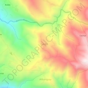 Carte topographique Cardiz, altitude, relief