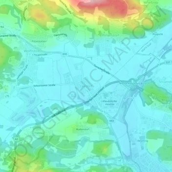 Carte topographique Lendorf, altitude, relief