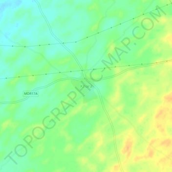 Carte topographique Khara, altitude, relief