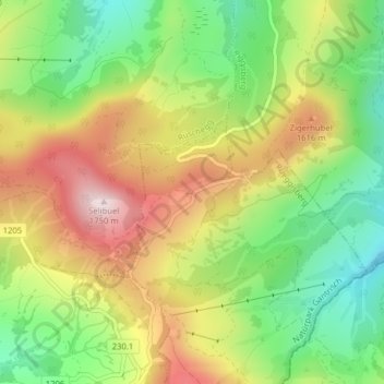 Carte topographique Gurnigel, altitude, relief