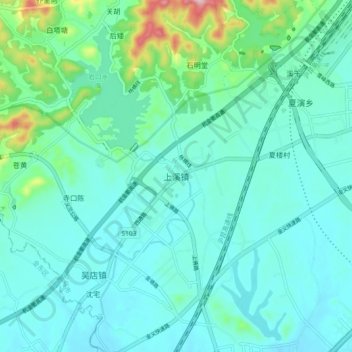 Carte topographique Shangxi, altitude, relief