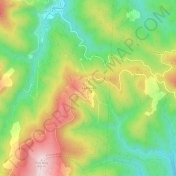 Carte topographique La Trinité, altitude, relief