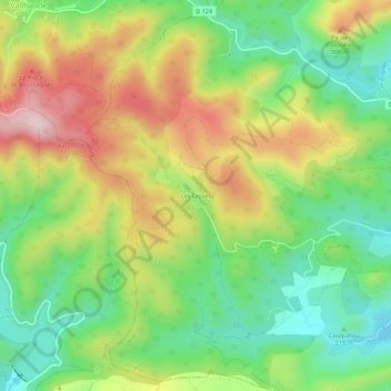Carte topographique Les Crozes, altitude, relief