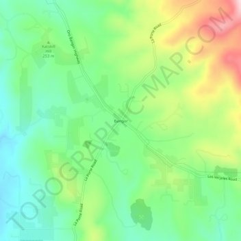 Carte topographique Bangor, altitude, relief