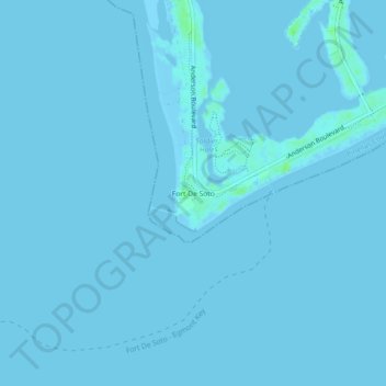 Carte topographique Fort De Soto, altitude, relief