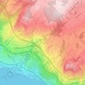 Carte topographique La Croix, altitude, relief
