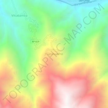 Carte topographique Huirahuacho, altitude, relief