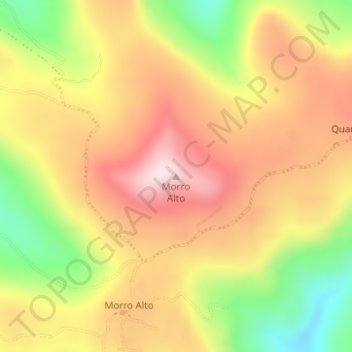 Carte topographique Morro Alto, altitude, relief