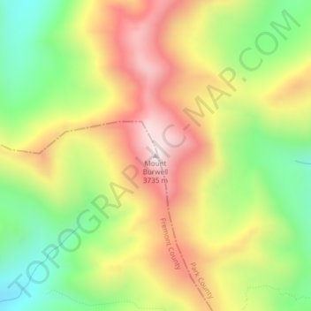 Carte topographique Mount Burwell, altitude, relief