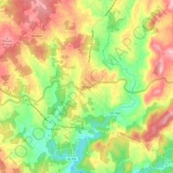 Carte topographique Arzúa, altitude, relief