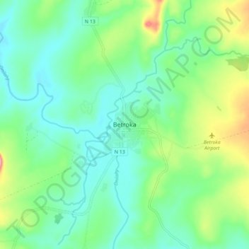 Carte topographique Betroka, altitude, relief