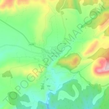Carte topographique Rubielos de Mora, altitude, relief