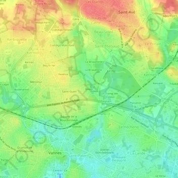 Carte topographique Bilaire, altitude, relief