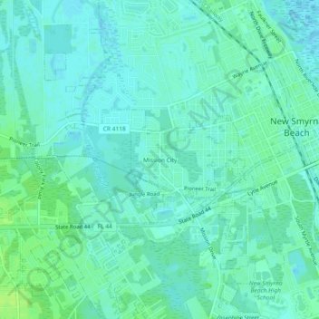 Carte topographique Mission City, altitude, relief