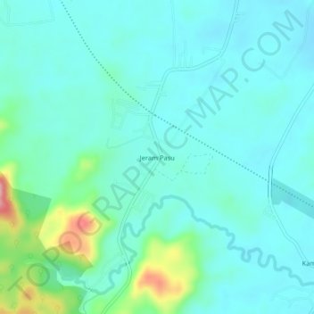 Carte topographique Jeram Pasu, altitude, relief