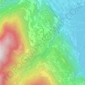 Carte topographique Völlan, altitude, relief