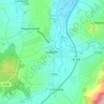 Carte topographique Caßdorf, altitude, relief