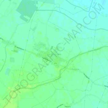 Carte topographique San Pancrazio, altitude, relief