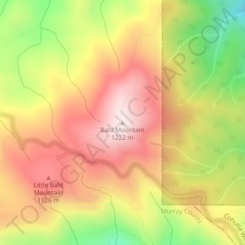 Carte topographique Bald Mountain, altitude, relief