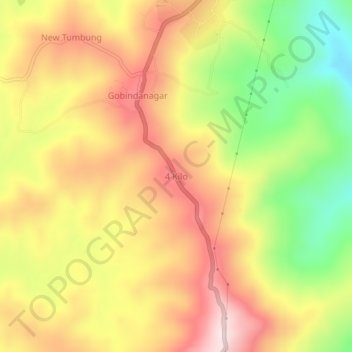 Carte topographique 4 Kilo, altitude, relief