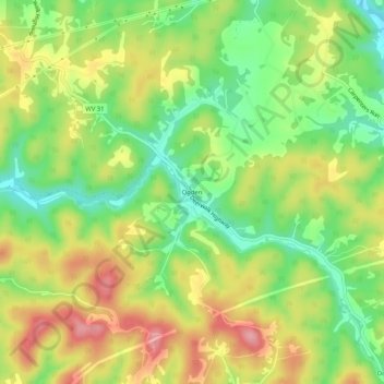 Carte topographique Ogden, altitude, relief