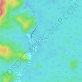 Carte topographique Mboka, altitude, relief