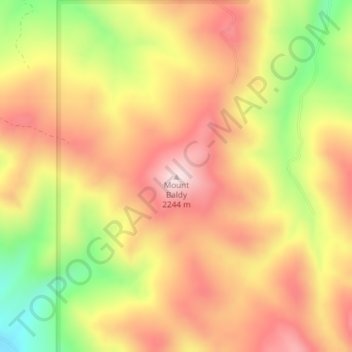 Carte topographique Mount Baldy, altitude, relief
