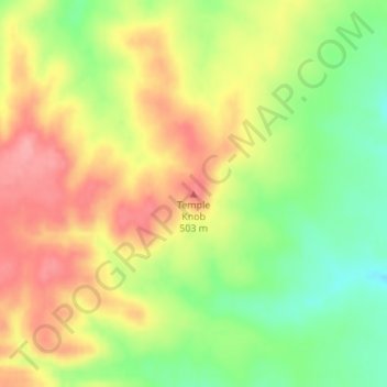 Carte topographique Temple Knob, altitude, relief