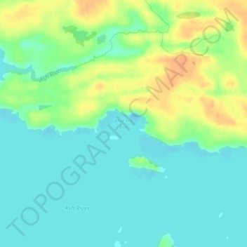 Carte topographique Blue Fin Bay, altitude, relief