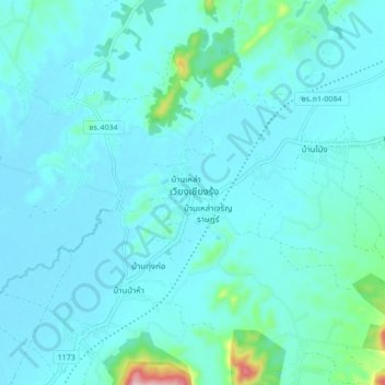 Carte topographique Ban Lao, altitude, relief