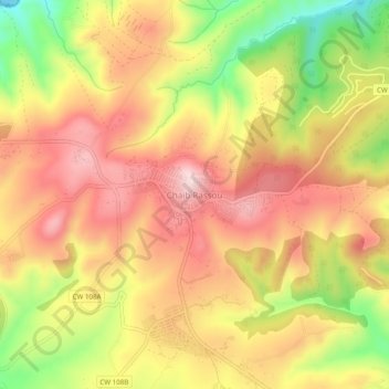 Carte topographique Chaib Rassou, altitude, relief