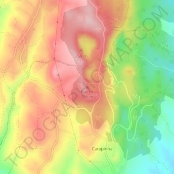 Carte topographique Bairro, altitude, relief