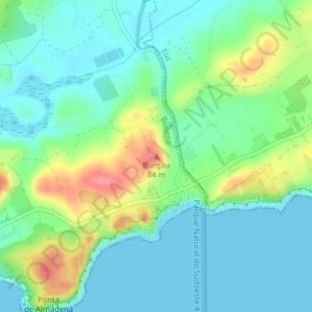Carte topographique Burgau, altitude, relief
