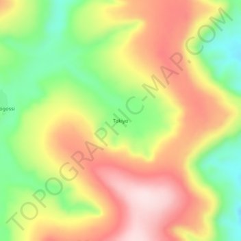 Carte topographique Tokiyo, altitude, relief