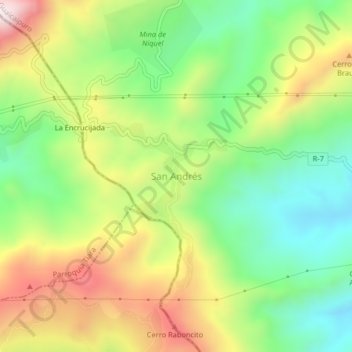 Carte topographique San Andrés, altitude, relief