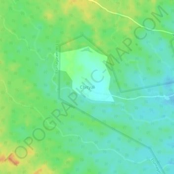 Carte topographique Chityal, altitude, relief