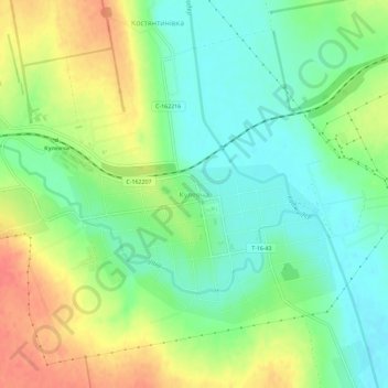 Carte topographique Kulevcha, altitude, relief