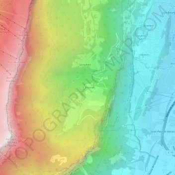 Carte topographique La Dionne, altitude, relief