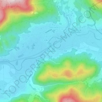 Carte topographique Peccavillers, altitude, relief