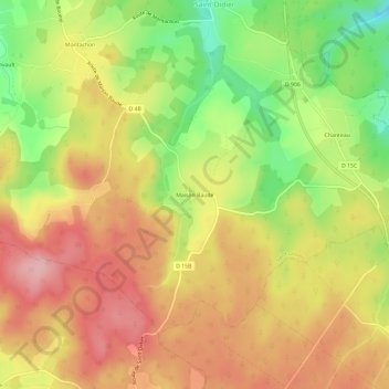 Carte topographique Maison Baude, altitude, relief