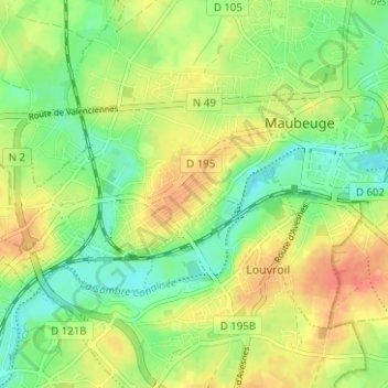 Carte topographique Sous-le-Bois, altitude, relief