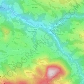 Carte topographique Lindenthal, altitude, relief
