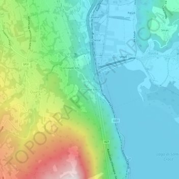 Carte topographique Cornolade Basse, altitude, relief