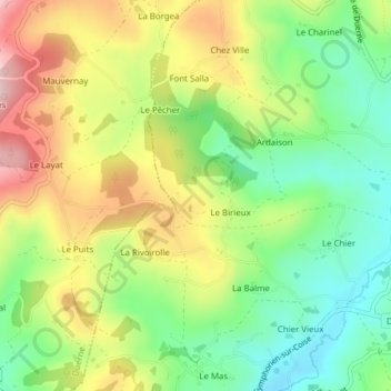 Carte topographique Le Bessy, altitude, relief