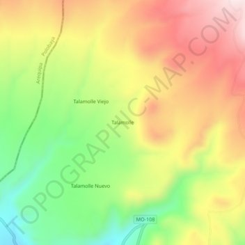 Carte topographique Talamolle, altitude, relief